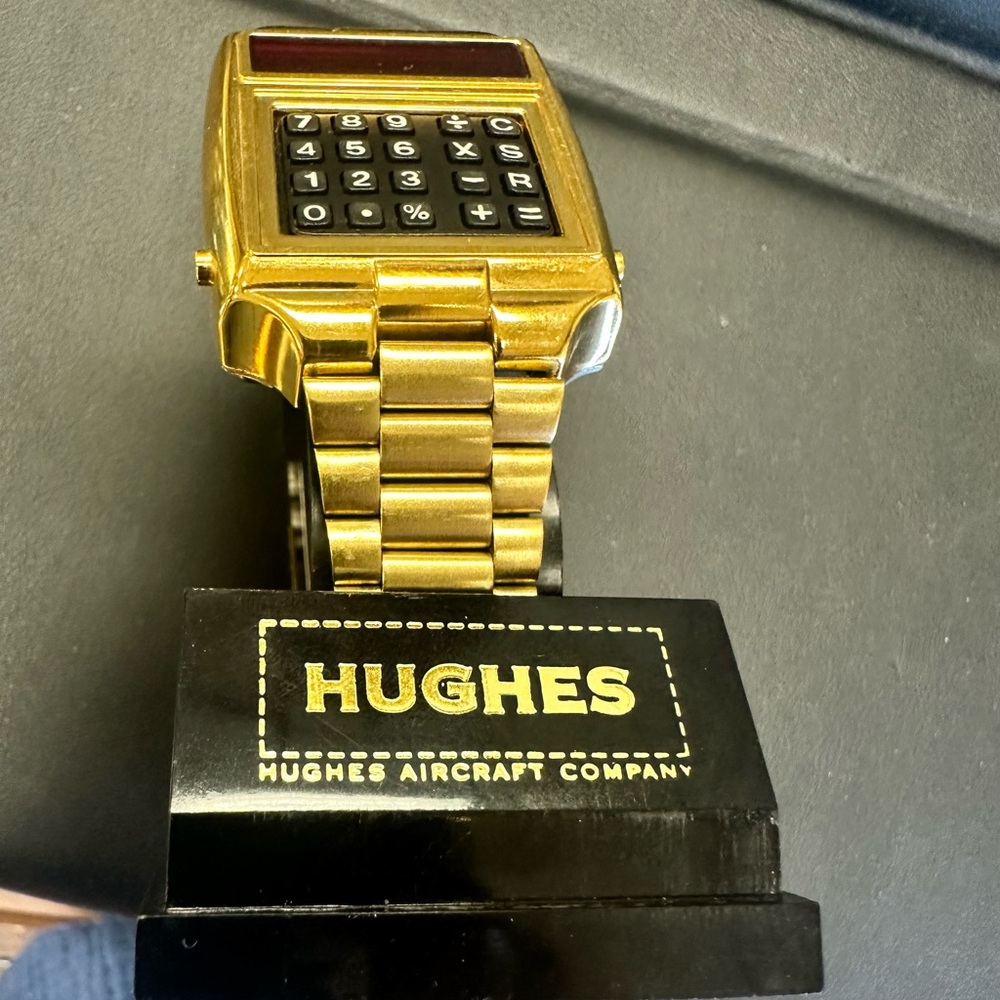 Pulsar Gold Tone Digital Calculator Watch